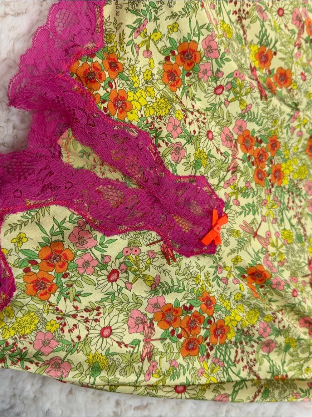 Victoria's Secret Yellow Floral Casual Dress with Pink Trim - Picture 2 of 5
